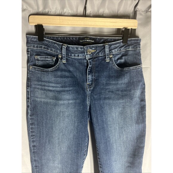 Lucky Brand Lolita Skinny Blue Wash Jeans Raw Hem Womens Size 6/28 - Picture 2 of 7